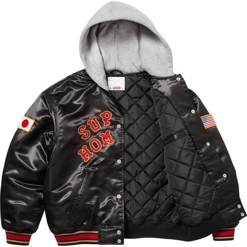 ウェア Supreme run Satin Hooded Varsity Jk Supreme HOMERUN Satin Hooded Varsity Jacket “Black” Unboxing - YouTube