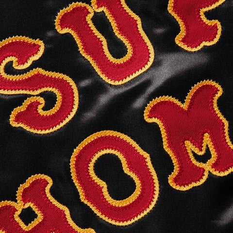 Supreme Supreme®/Homerun Satin Hooded Varsity Jacket - Black