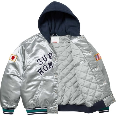 ウェア Supreme run Satin Hooded Varsity Jk Supreme HOMERUN Satin Hooded Varsity Jacket “Black” Unboxing - YouTube