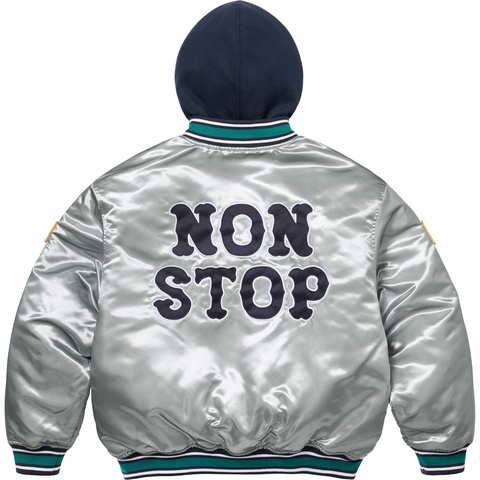 Supreme®/Homerun Satin Hooded Varsity Jacket - Supreme