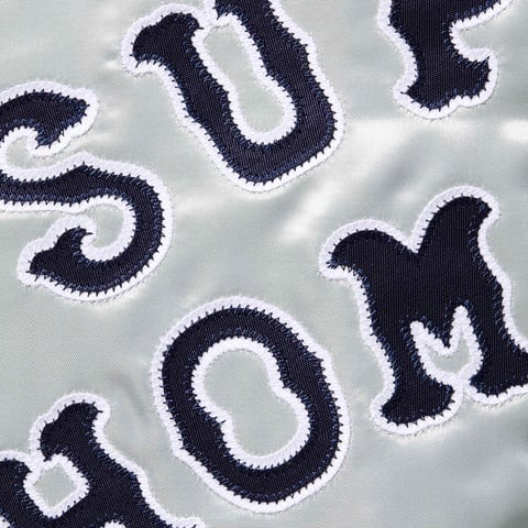 Supreme Supreme®/Homerun Satin Hooded Varsity Jacket - Silver