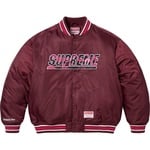 Supreme Supreme Mitchell & Ness Camo Logo Varsity Jacket (SS25) - Burgundy