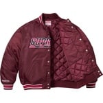 Supreme Supreme Mitchell & Ness Camo Logo Varsity Jacket (SS25) - Burgundy