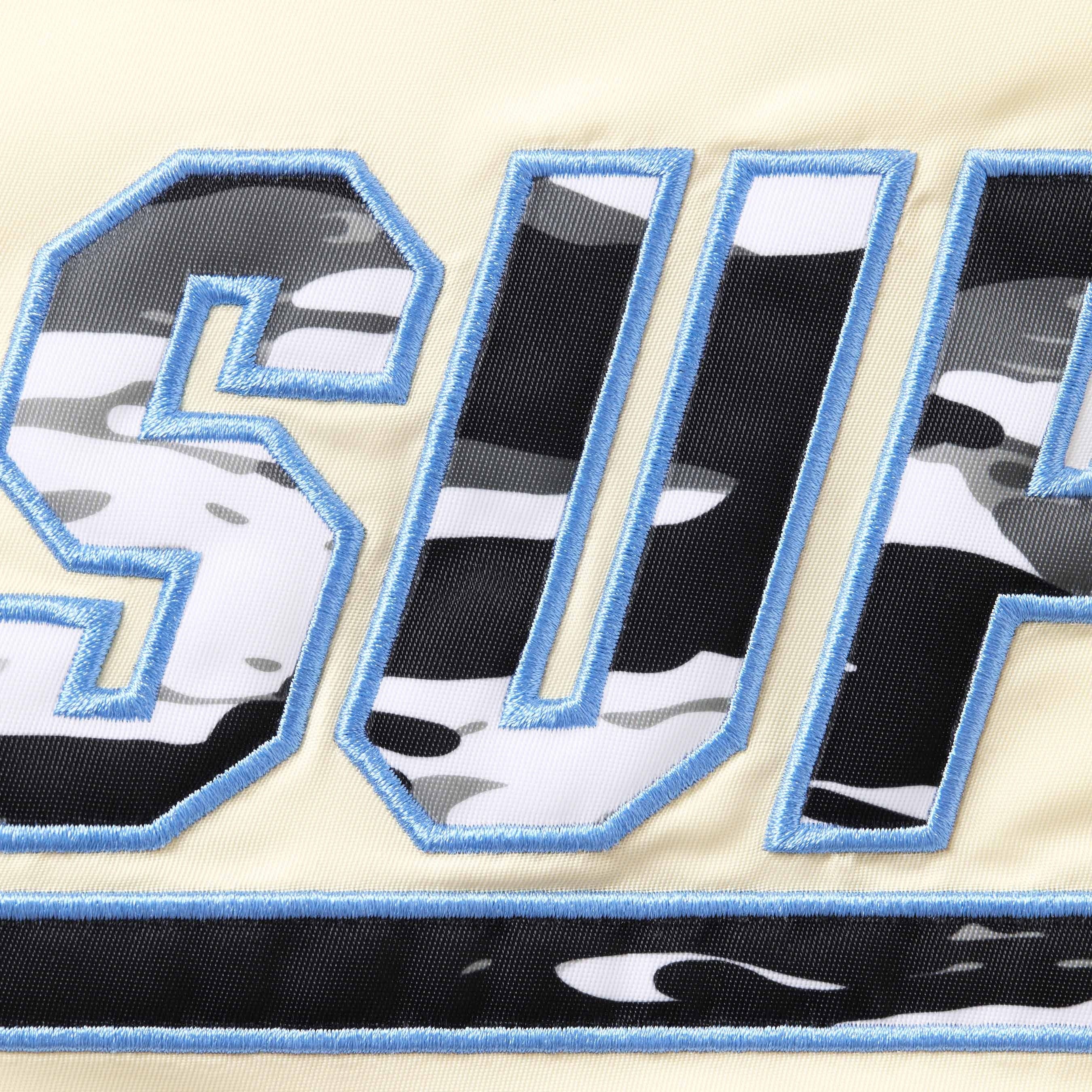 Supreme Supreme Mitchell & Ness Camo Logo Varsity Jacket (SS25) - White - $268