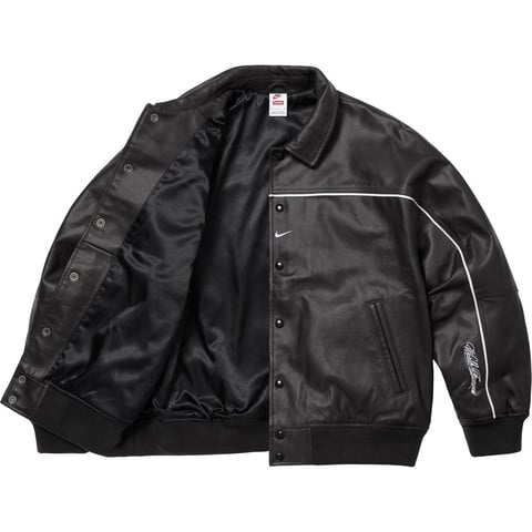 Supreme Supreme®/Nike® Leather Varsity Jacket - Black