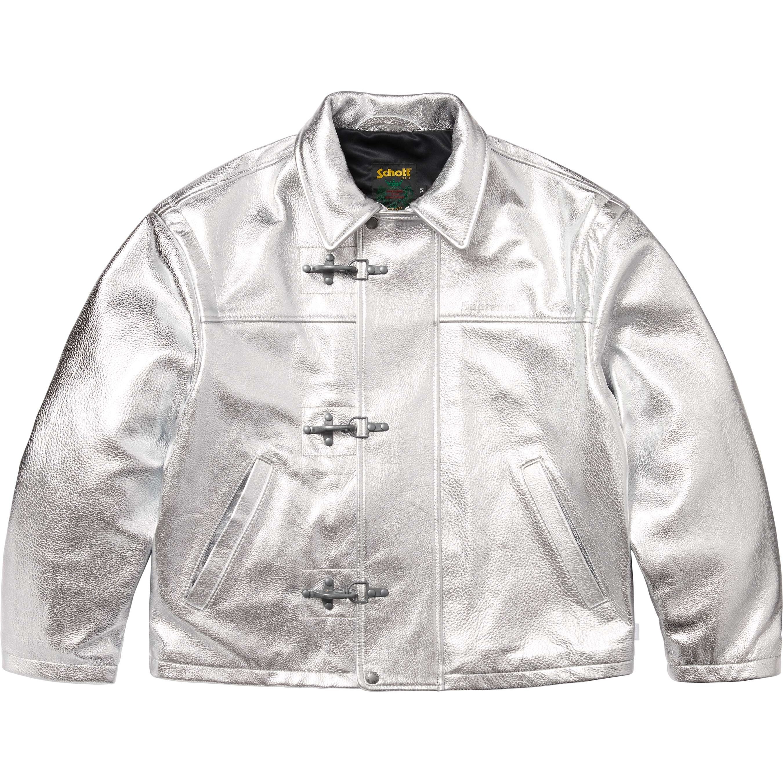 Supreme Supreme Schott Leather Clip Jacket (SS25) - Silver - $998
