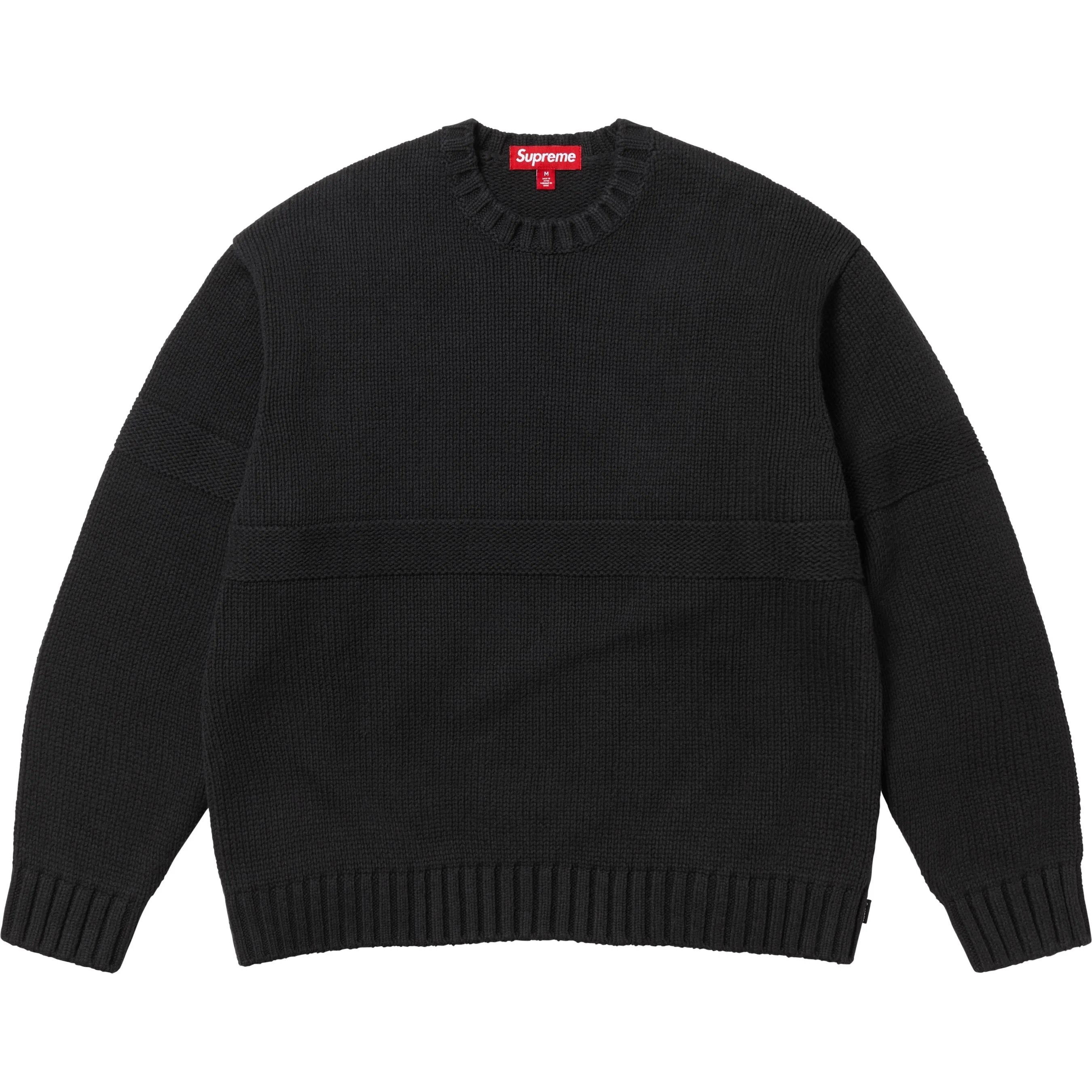 Supreme Tonal Appliqué Sweater (SS25) - Black - $158