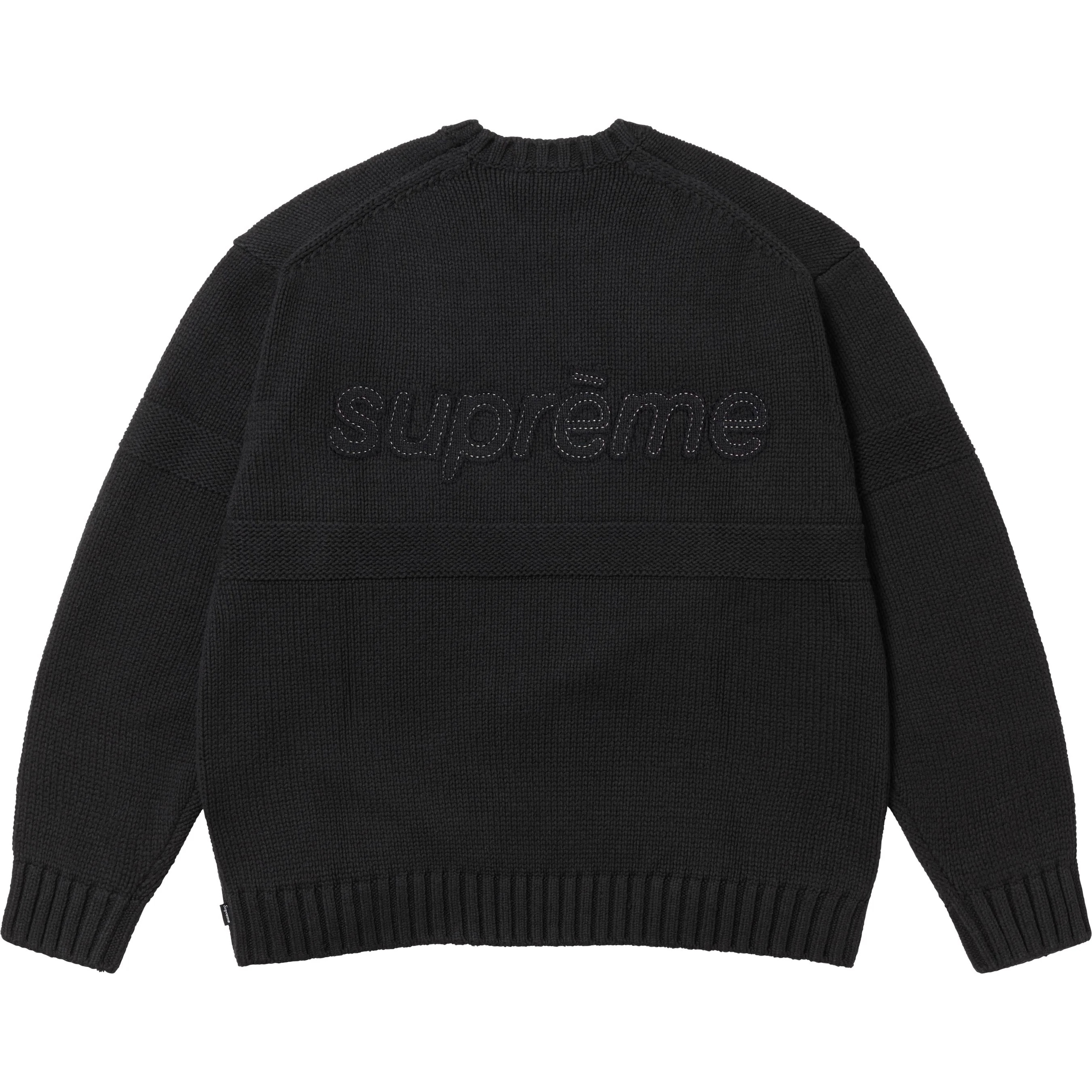 Supreme Tonal Appliqué Sweater (SS25) - Black - $158