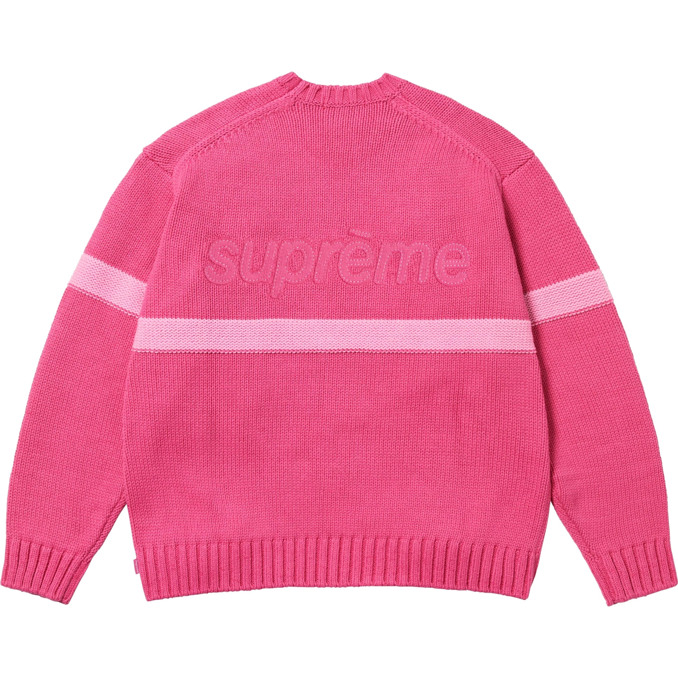 Supreme Tonal Appliqué Sweater (SS25) - Dark Pink - $158