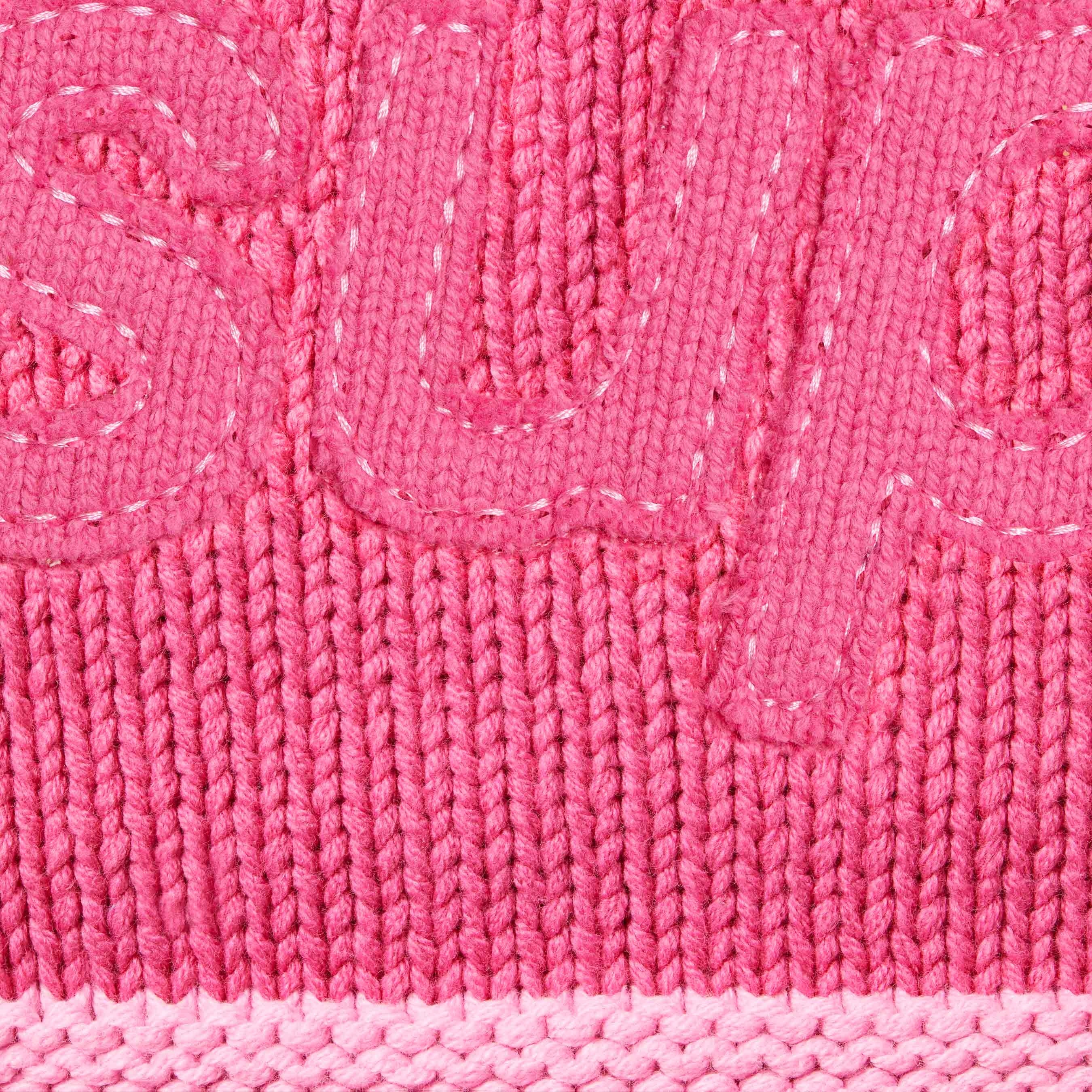 Supreme Tonal Appliqué Sweater (SS25) - Dark Pink - $158