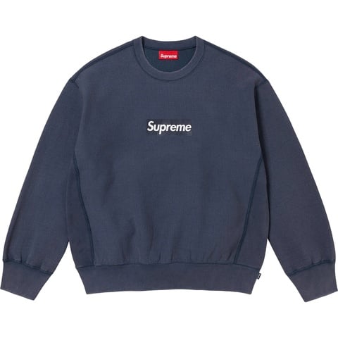 Supreme Washed Box Logo Crewneck - Navy
