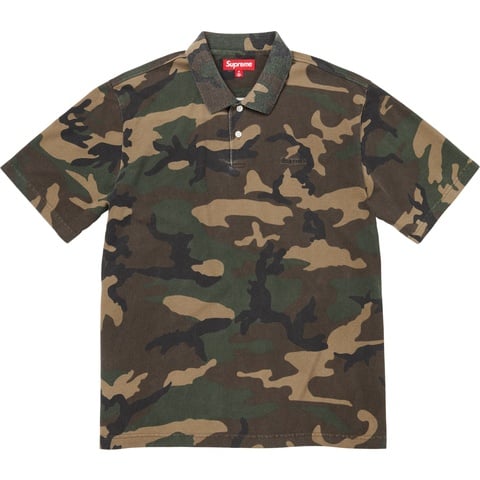 Supreme Washed Camo Polo - Woodland Camo