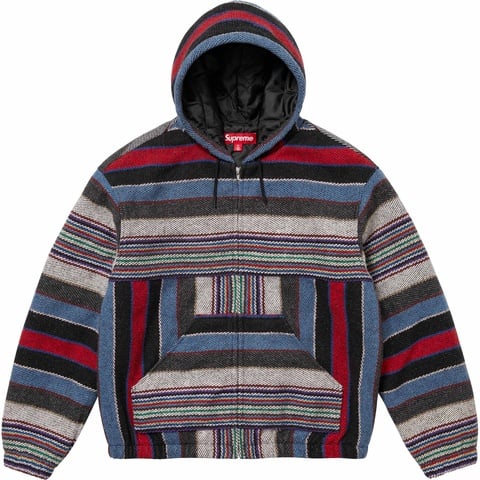 Supreme Woven Stripe Hooded Jacket - Black