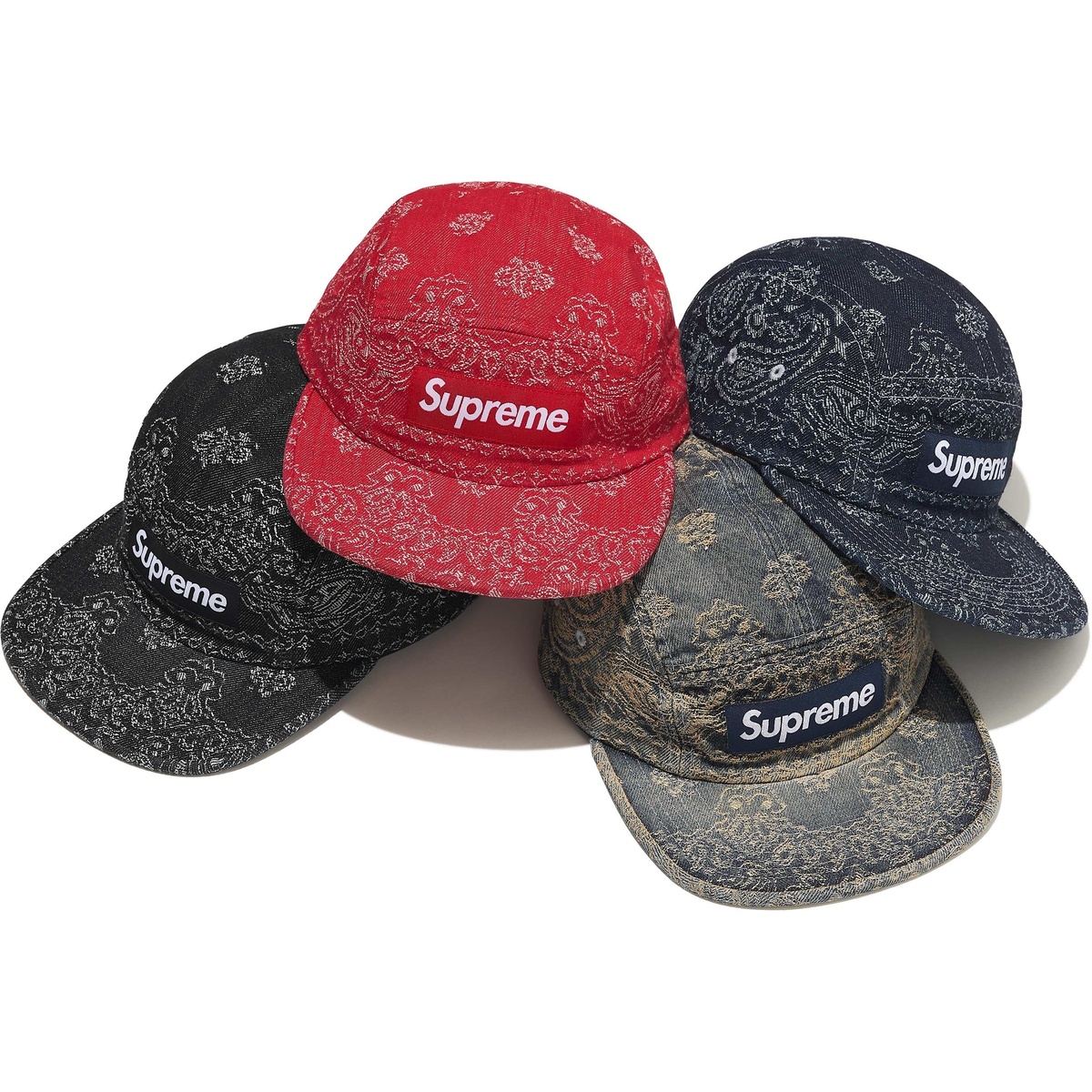 Bandana Jacquard Denim Camp Cap - SupremeCommunity