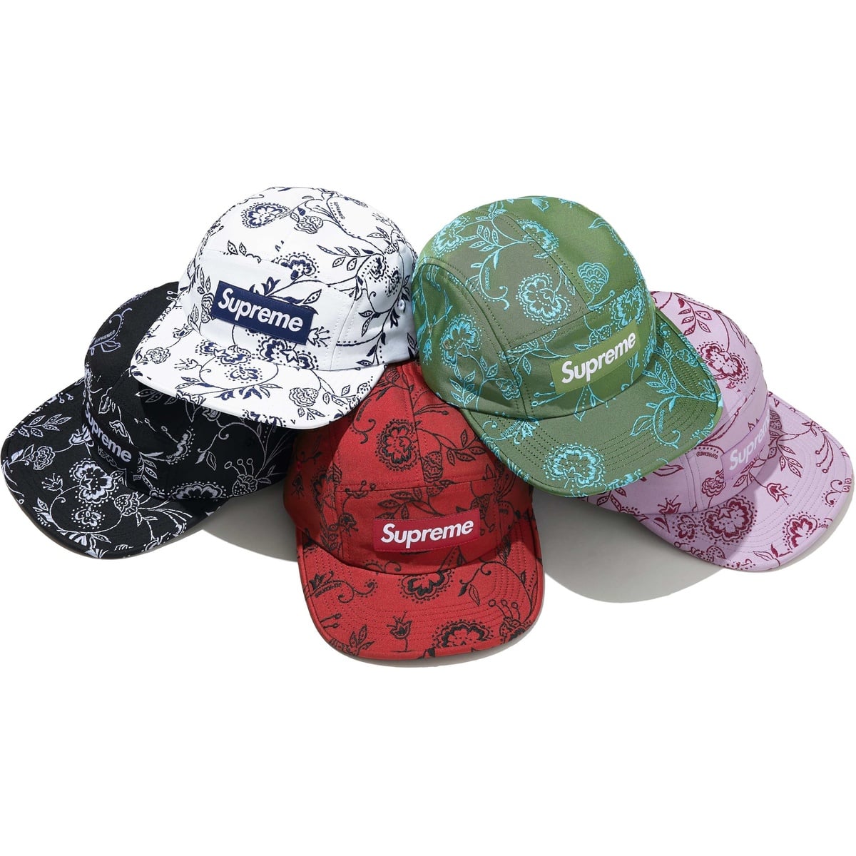 帽子 Supreme Floral Jacquard Camp Cap black Floral Jacquard Camp Cap - SupremeCommunity