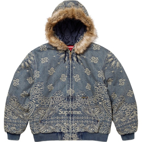 Bandana Jacquard Denim Hooded Work Jacket - Supreme