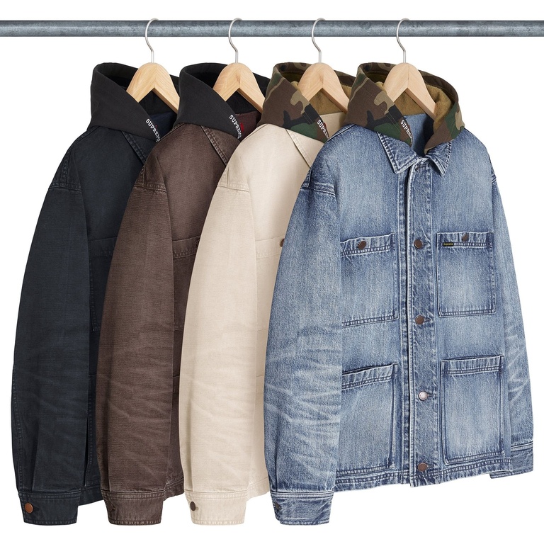 Supreme Worn Hooded Chore Coat (spring/summer 2025) - $318.00