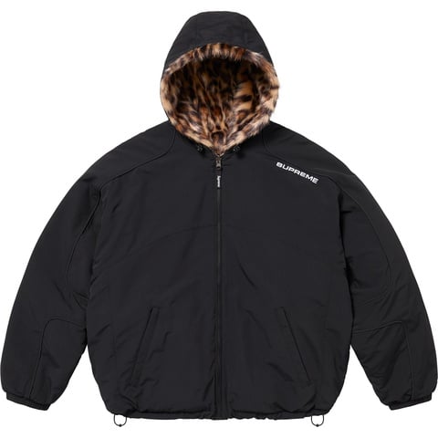 Supreme Faux Fur Reversible Hooded Track Jacket - Black