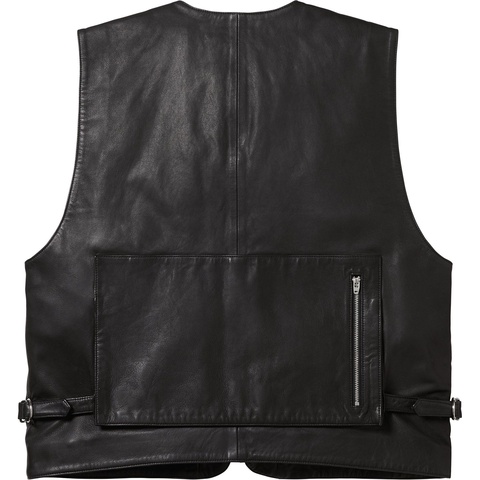 Supreme Leather Cargo Vest - Black