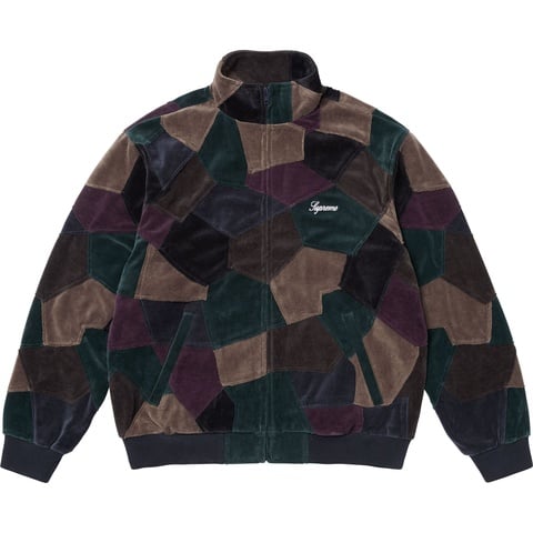 Supreme Patchwork Velour Track Jacket - Dark Navy