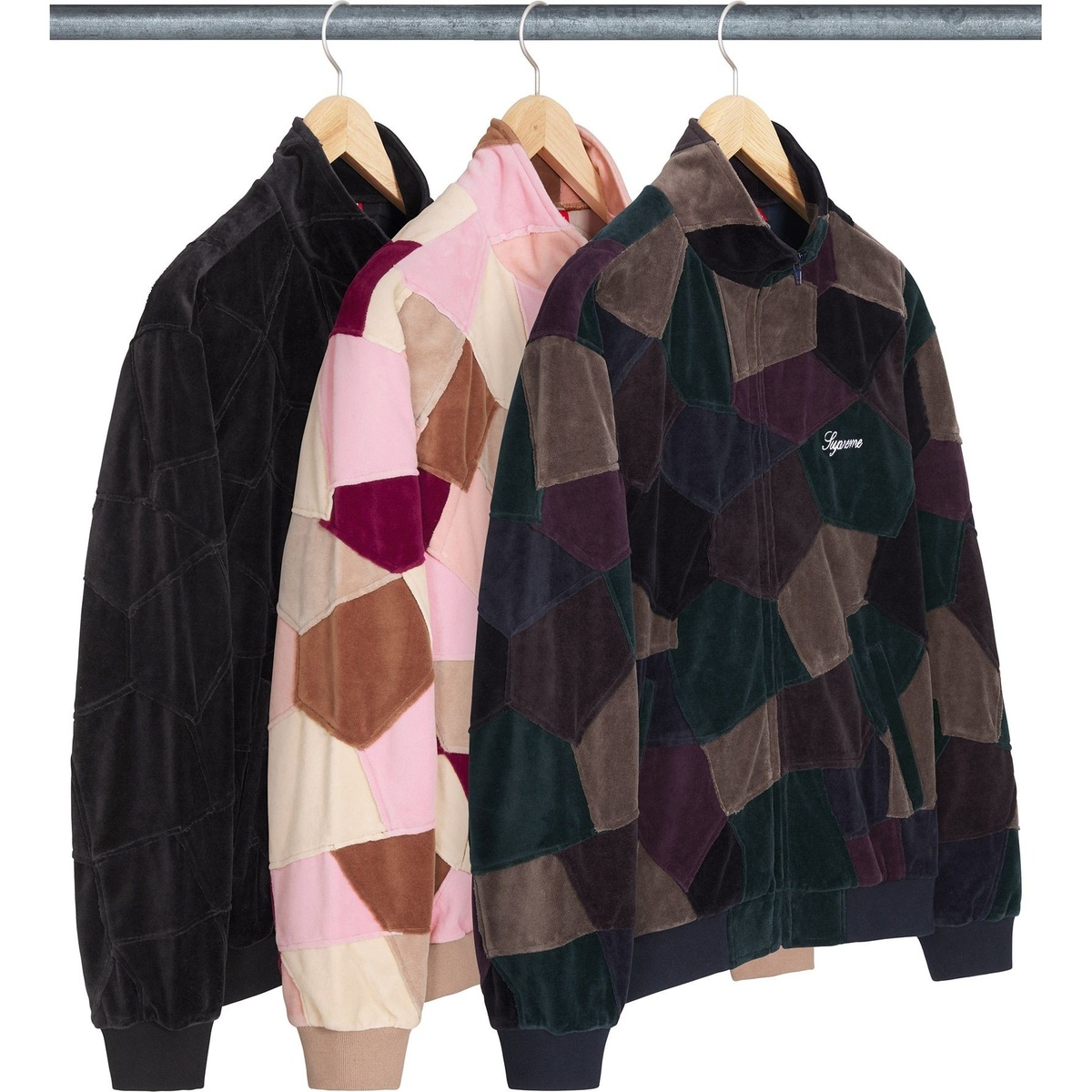 Patchwork Velour Track Jacket - SupremeCommunity