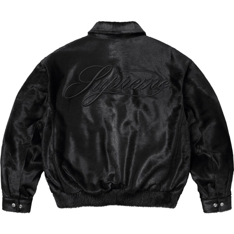Supreme Ponyhair Varsity Jacket - Black