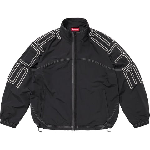 Supreme Spellout Embroidered Track Jacket - Black