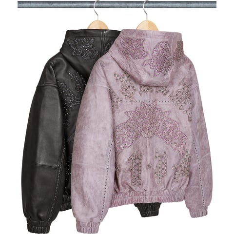 タグ有supreme Studded Hooded Leather Jacket Supreme Studded Hooded Leather Jacket Lilac | eBay