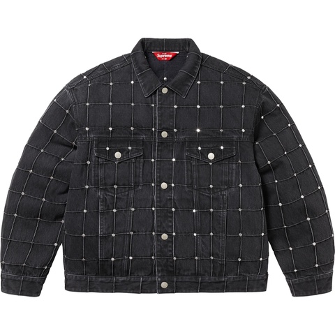 Supreme Studded Seam Denim Trucker Jacket - Black