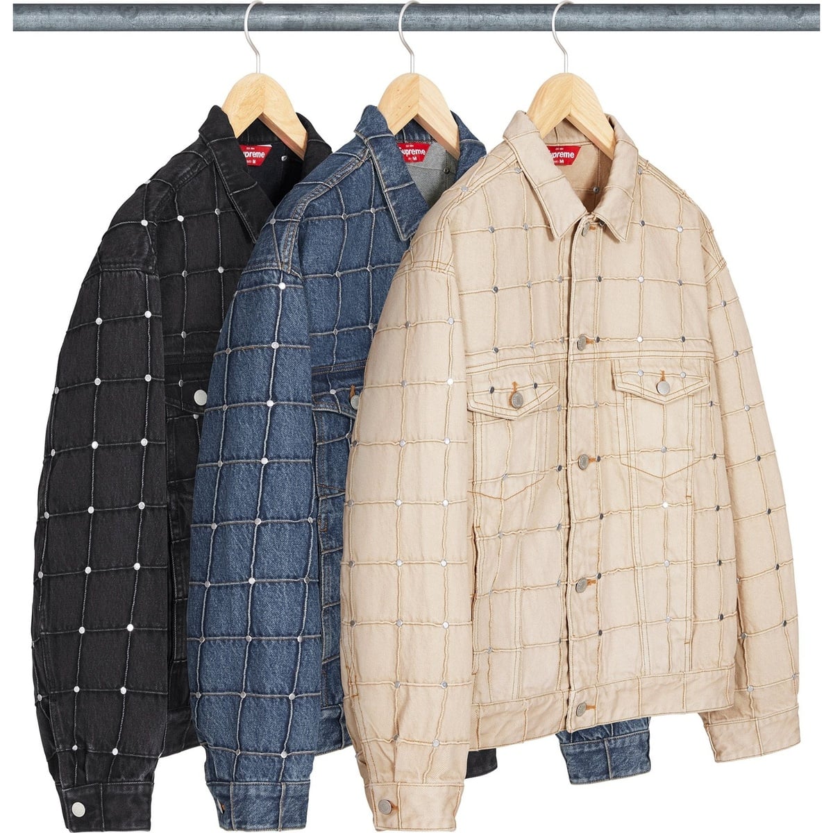 Studded Seam Denim Trucker Jacket - SupremeCommunity