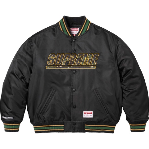 Supreme Supreme®/Mitchell & Ness® Camo Logo Varsity Jacket - Black