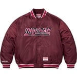 Supreme Supreme Mitchell & Ness Camo Logo Varsity Jacket (SS25) - Burgundy