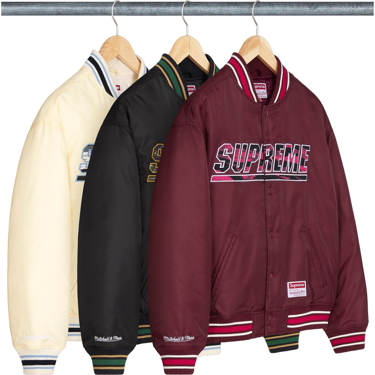 Supreme®/Mitchell & Ness® Camo Logo Varsity Jacket - SupremeCommunity