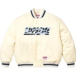 Supreme Supreme Mitchell & Ness Camo Logo Varsity Jacket (SS25) - White