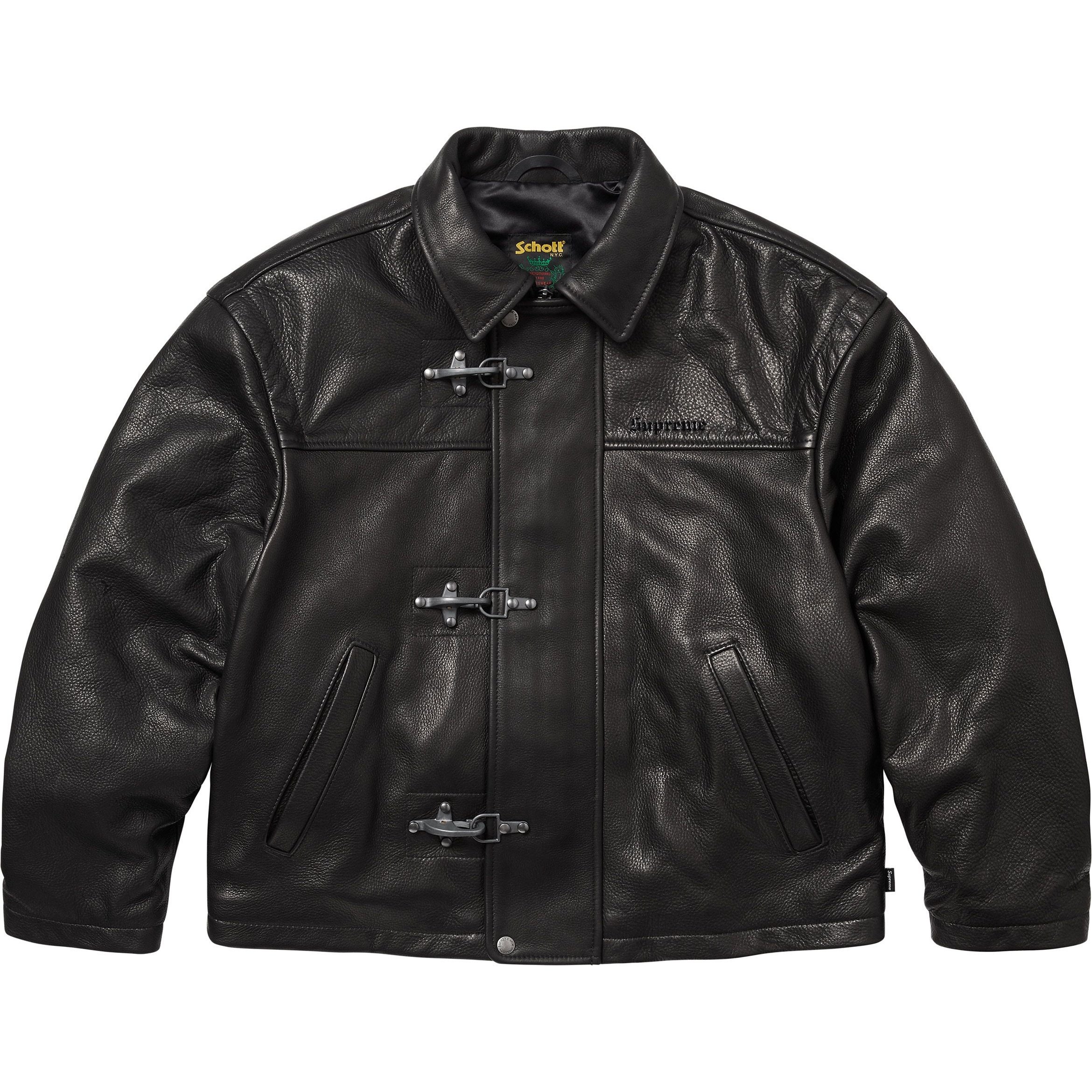 Supreme Supreme Schott Leather Clip Jacket (SS25) - Black - $998