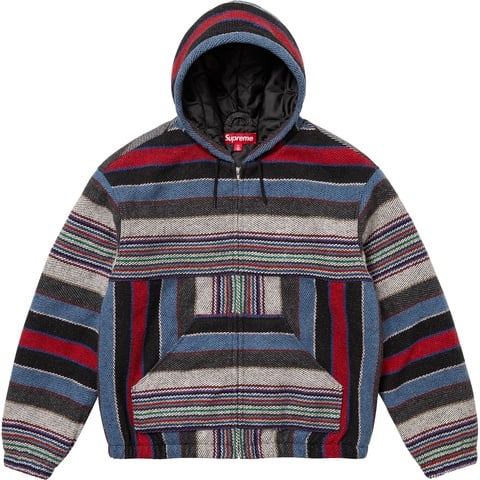 Supreme Woven Stripe Hooded Jacket - Black