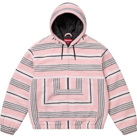 Supreme Woven Stripe Hooded Jacket - Pink