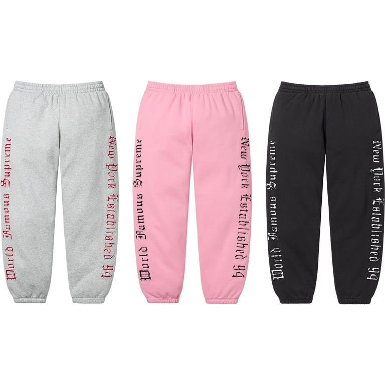 Supreme Contrast Cutout Sweatpant (spring/summer 2025) - $148.00