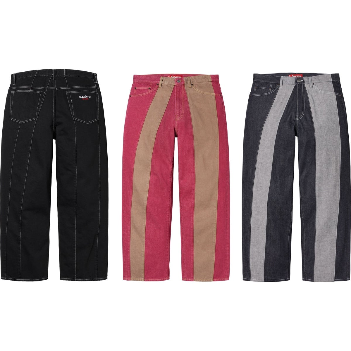 Paneled Stripe Baggy Jean - SupremeCommunity