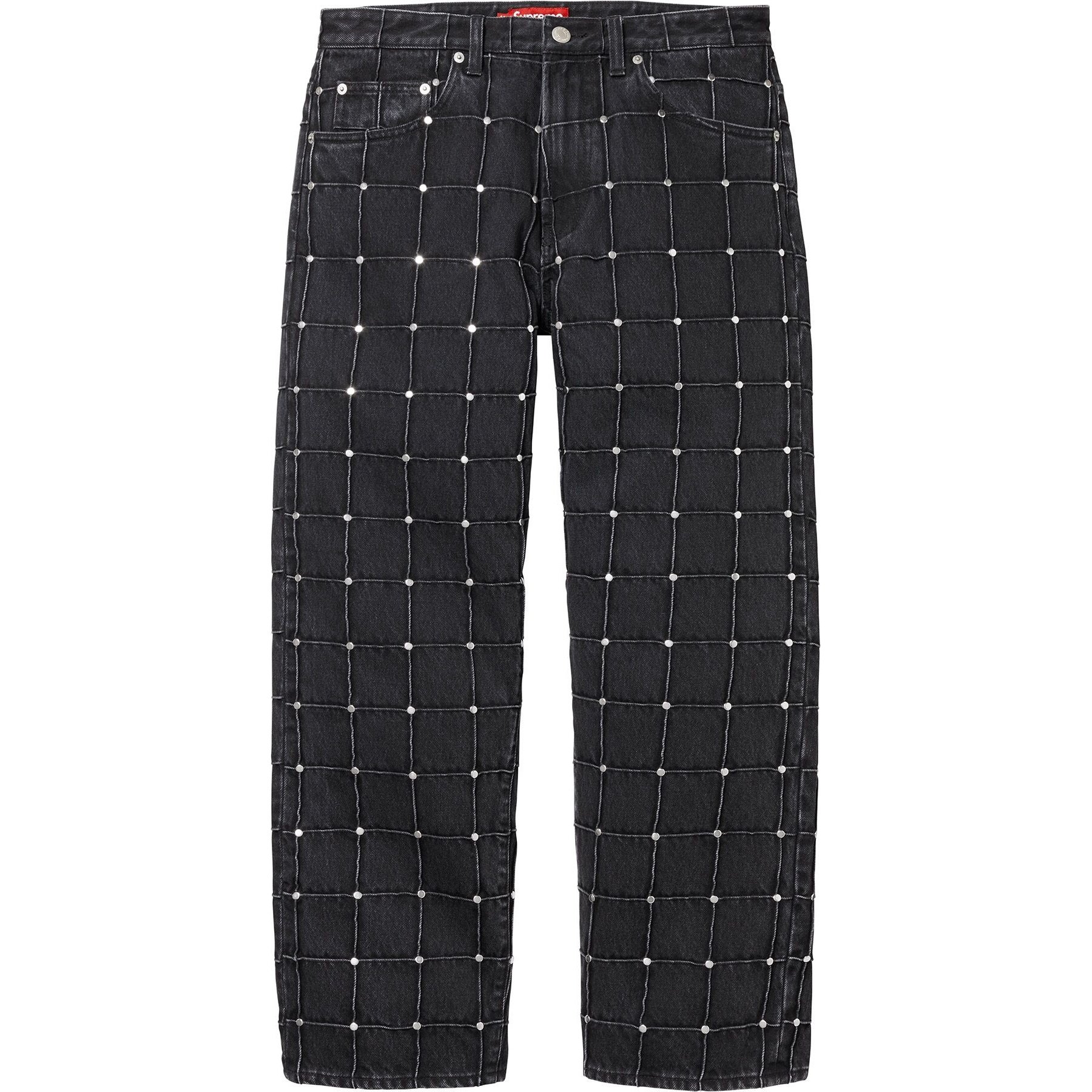 Supreme Studded Seam Loose Fit Jean (SS25) - Black - $368