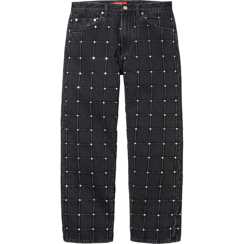 Supreme Studded Seam Loose Fit Jean - Black