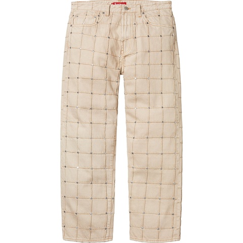 Supreme Studded Seam Loose Fit Jean - Natural