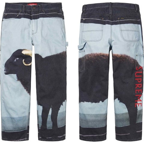 パンツ Supreme Logos Denim Painter Jean 36 Jacquard Logos Double Knee Denim Painter Jean - Supreme