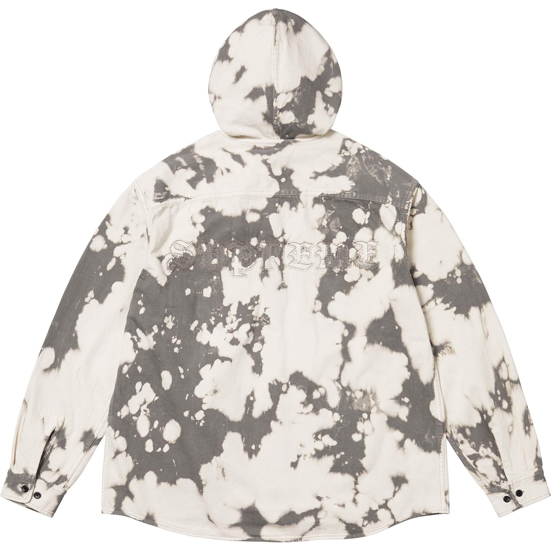 Supreme Hooded Denim Shirt (SS25) - Bleached - $158