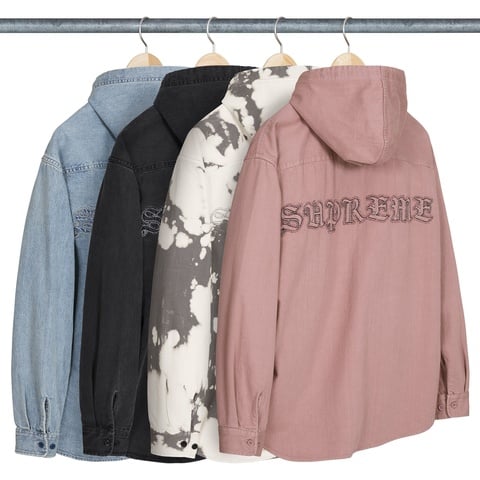 Sサイズ Supreme Hooded Denim Shirt Bleached Hooded Denim Shirt - spring/summer 2025 - Supreme