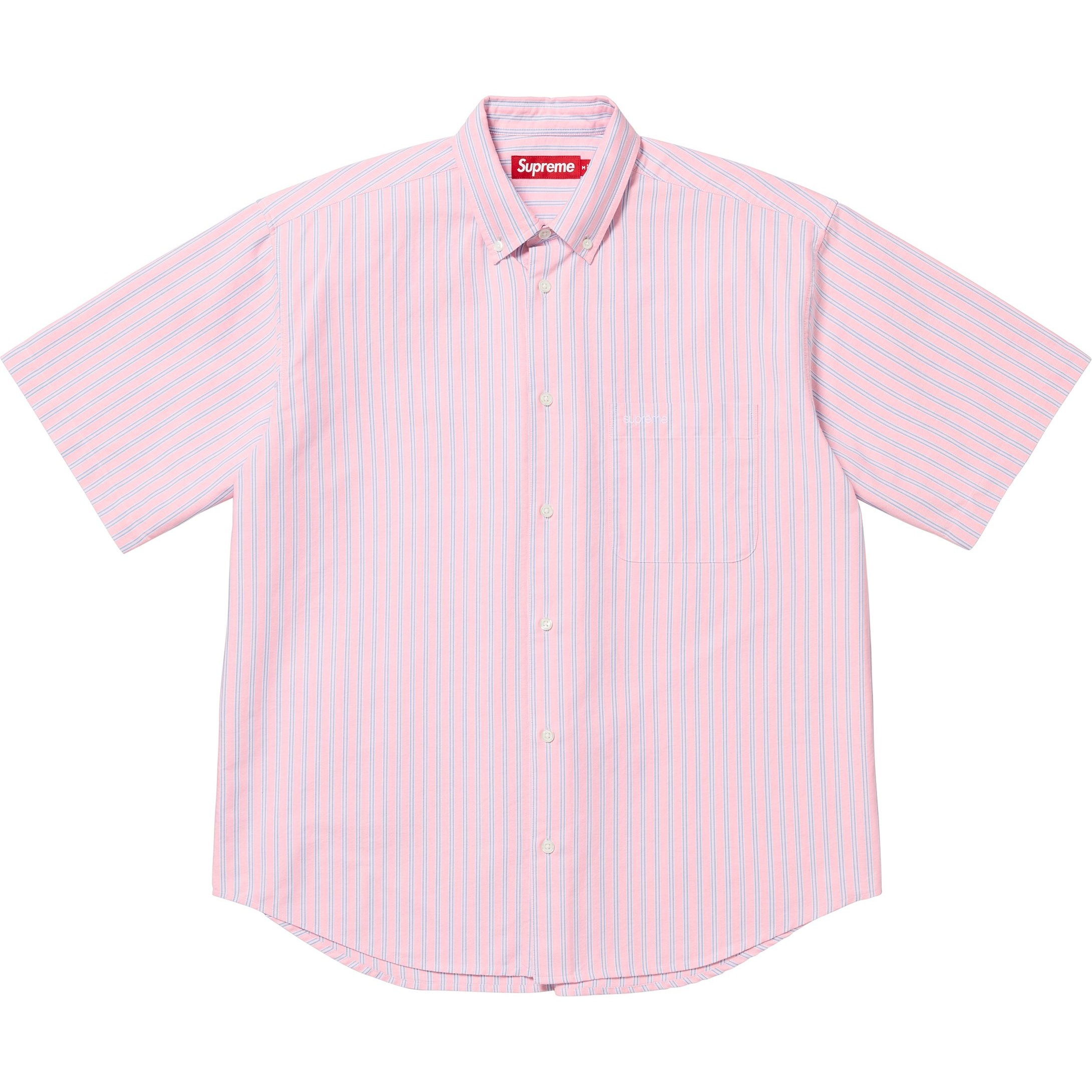 Supreme Loose Fit Oxford S S Shirt (SS25) - Pink Stripe - $138