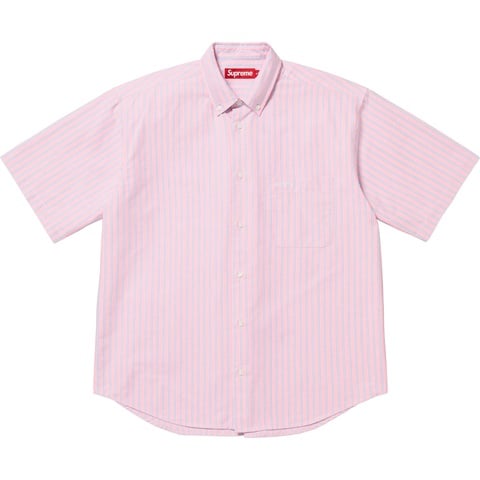 Supreme Loose Fit Oxford S/S Shirt - Pink Stripe