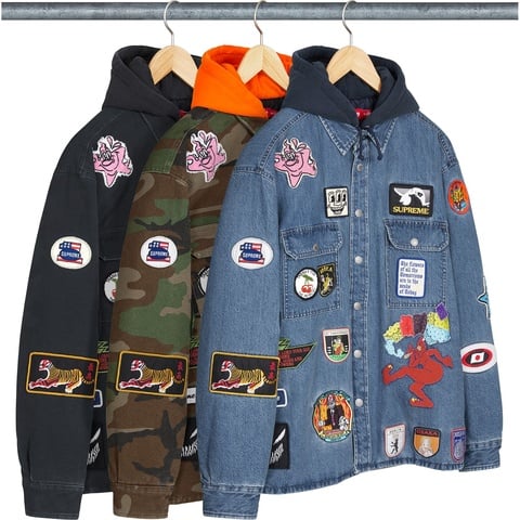 Patches Hooded Zip Up Shirt - spring/summer 2025 - Supreme