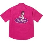 Supreme Rhinestone Pin Up S S Work Shirt (SS25) - Fuchsia