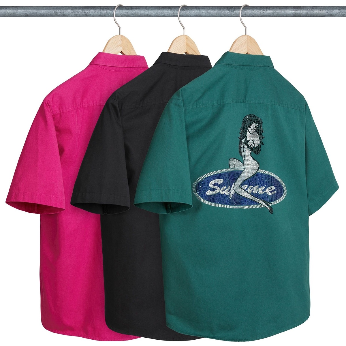 Rhinestone Pin Up S/S Work Shirt - SupremeCommunity